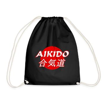 Aikido - Turnbeutel - Schwarz - Vorne