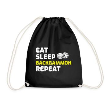 Backgammon Player Board Game Funny Sayings Gift - Drawstring Bag - black - Front