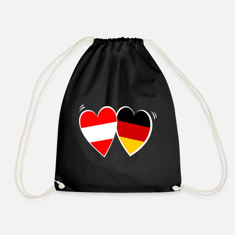 Austrian German Love - Drawstring Bag - black