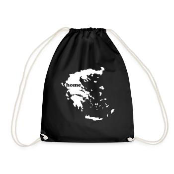 Greece my home Country and refuge white - Drawstring Bag - black - Front