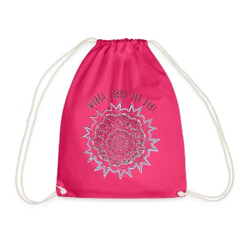 Rick And Morty Wubba Lubba Dub Dub Slogan - Drawstring Bag - fuchsia - Front
