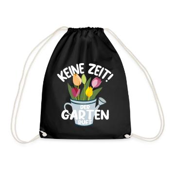 KEINE ZEIT DER GARTEN RUFT - Turnbeutel - Schwarz - Vorne