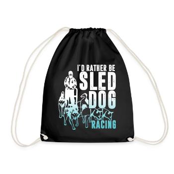 Sled dogs and sledding - Drawstring Bag - black - Front