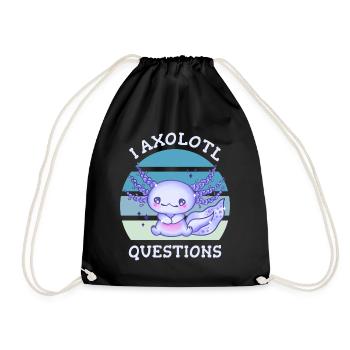 I axolotl questions - Turnbeutel - Schwarz - Vorne