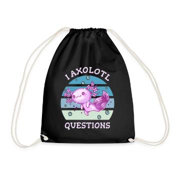 I axolotl questions - Turnbeutel - Schwarz - Vorne