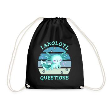 I axolotl questions - Turnbeutel - Schwarz - Vorne