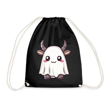 Stier Halloween Comic Geist - Turnbeutel - Schwarz - Vorne