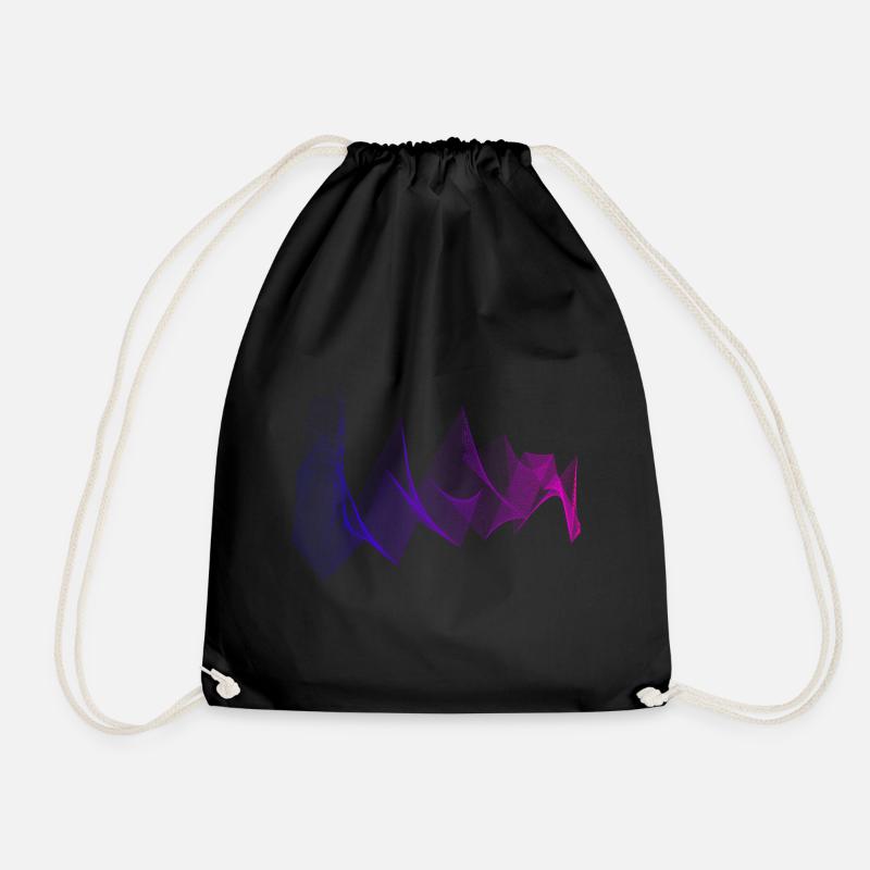 Waves abstract - Drawstring Bag - black