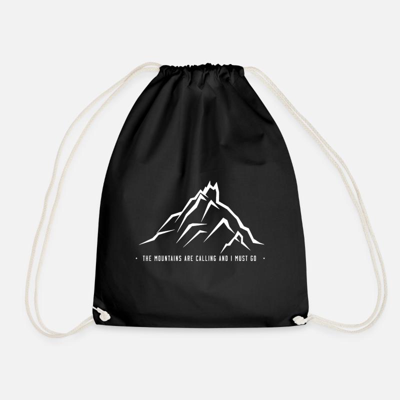 Berge Alpen Bergsteigen - Turnbeutel - Schwarz