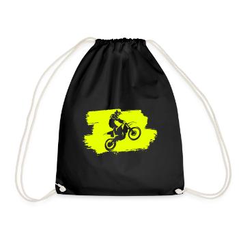 Motocross Wheelie - Turnbeutel - Schwarz - Vorne