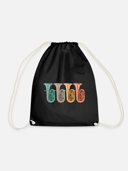 tuba retro farben tubist - Turnbeutel - Schwarz