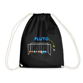 Never Forget Pluto Lustiges Planet Pluto - Turnbeutel - Schwarz - Vorne