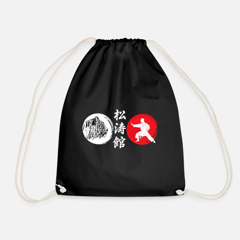 Karate Shotokan Tiger Logo - Turnbeutel - Schwarz