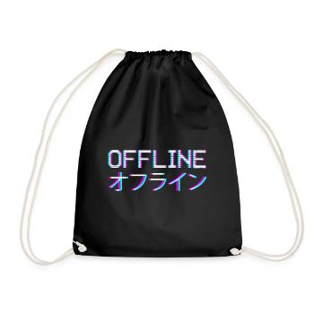 Vaporwave Aesthetic Offline - Drawstring Bag - black - Front