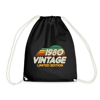 Vintage 1980 rétro 1980 anniversaire - Sac de sport léger - noir - Devant