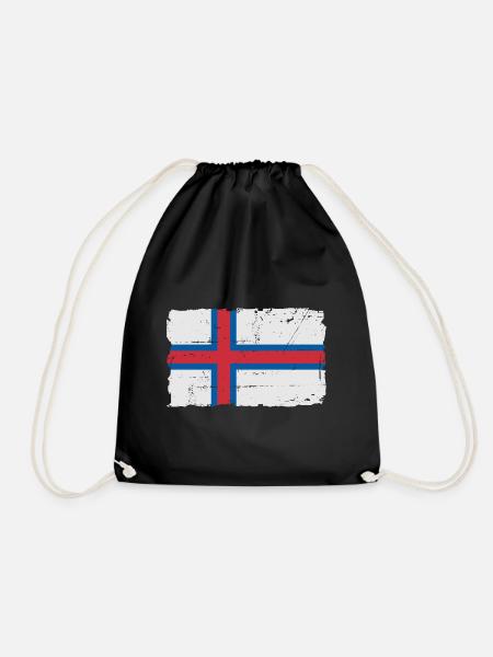 Flag of Faroe Islands - Färöer Inseln Flagge - Turnbeutel - Schwarz