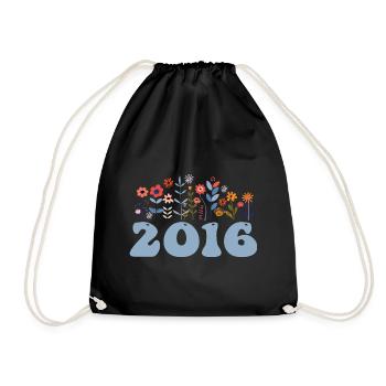 2016 Motif floral 2016 Floral thème Fleurs 2016 - Sac de sport léger - noir - Devant