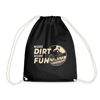 Vintage Gravel Riding More Dirt More Fun Adventure - Drawstring Bag - black - Front