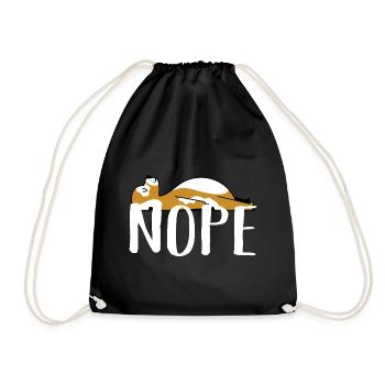 Nope Faulheit schlafender Hund - Turnbeutel - Schwarz - Vorne