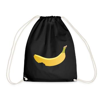 angebissene Banane - Turnbeutel - Schwarz - Vorne