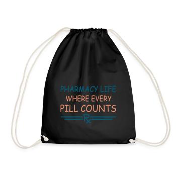 Pharmacy | Pharma Life - Drawstring Bag - black - Front