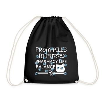 Pharmacie Pilules pour chat à ronronner Bleu-Blanc - Sac de sport léger - noir - Devant