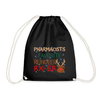 Pharmacist Christmas favorite Reindeer - Drawstring Bag - black - Front