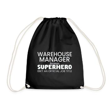 Warehouse Manager Superhero - Drawstring Bag - black - Front
