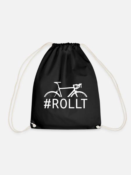 Rennrad rollt - Turnbeutel - Schwarz