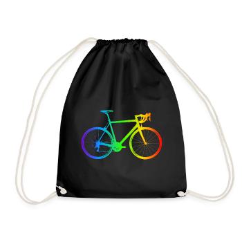 colorful bike - Drawstring Bag - black - Front