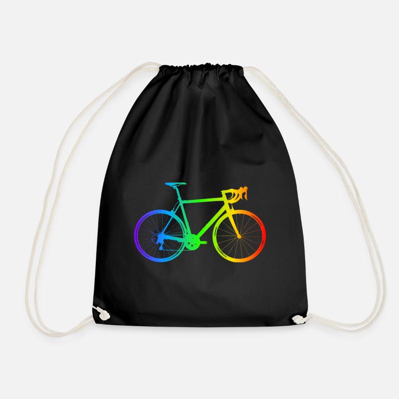 farbenfrohes Fahrrad - Turnbeutel - Schwarz