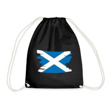 Drapeau national de l'Écosse - brosse horizontale - Sac de sport léger - noir - Devant
