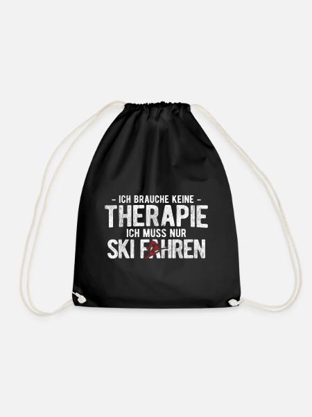Keine Therapie Muss Nur Ski Fahren Berge Ski - Turnbeutel - Schwarz