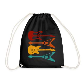 guitars - Drawstring Bag - black - Front