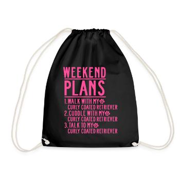 Curly Coated Retriever Mom Frauchen Spruch Pink - Turnbeutel - Schwarz - Vorne