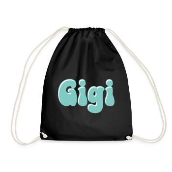 Name Girl Gigi Retro Name Gigi Couple - Drawstring Bag - black - Front
