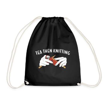 Thé puis tricot - Sac de sport léger - noir - Devant