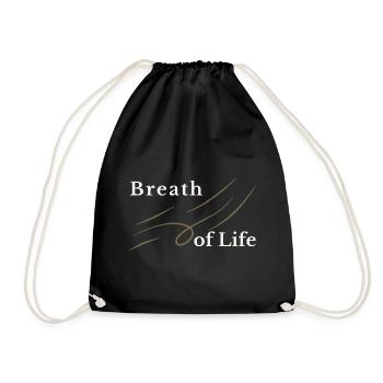 Breath of Life Christian Design – Gen 2:7 - Drawstring Bag - black - Front