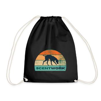 I train SCENTWORK - sun - Drawstring Bag - black - Front