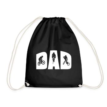 Radsport Papa Geschenk - Turnbeutel - Schwarz - Vorne