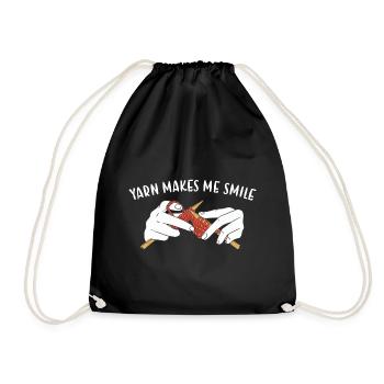 Le fil me fait sourire Tricoter - Sac de sport léger - noir - Devant