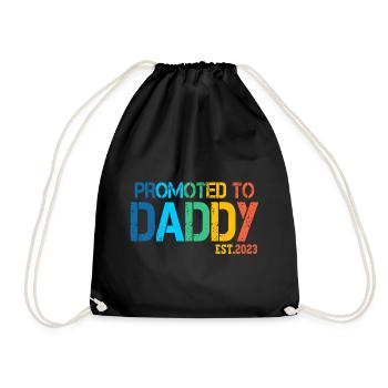 DAD est. 2023 for future father in 2023 - Drawstring Bag - black - Front