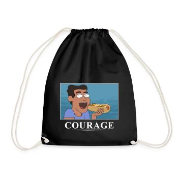 Rick And Morty Courage Is Eating A Hot Dog - Drawstring Bag - black - Front
