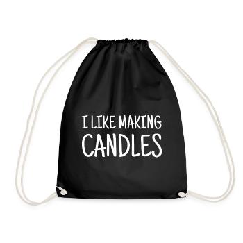 Candle Making Candles - Drawstring Bag - black - Front