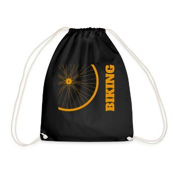 BIKING - RADLER - RADFAHRER - RADSPORT - BIKER - Turnbeutel - Schwarz - Vorne