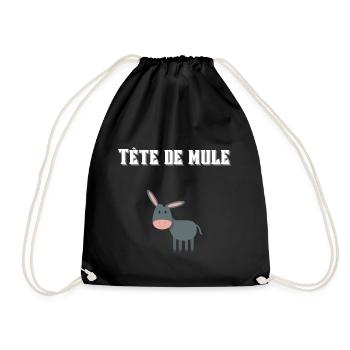 Tête de mule ! 🐴🐎 - Sac de sport léger - noir - Devant