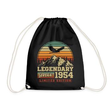 Legendary since 1954 Vintage Vintage Birthday - Drawstring Bag - black - Front