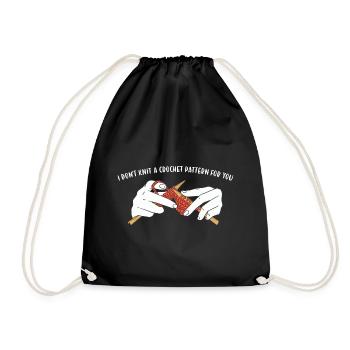Je ne tricote pas un patron au crochet pour toi Tricot - Sac de sport léger - noir - Devant