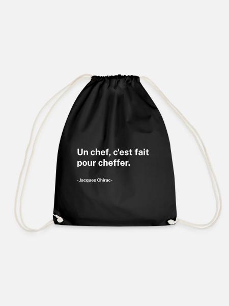 t-shirt Chirac Un chef, c'est fait pour cheffer - Sac de sport léger - noir