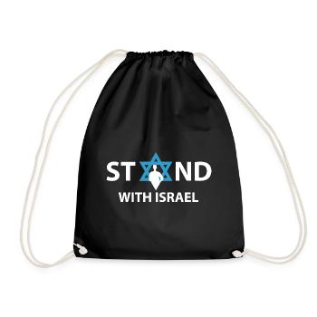 Stand with israël cadeau sort Jewish Hanukkah - Sac de sport léger - noir - Devant